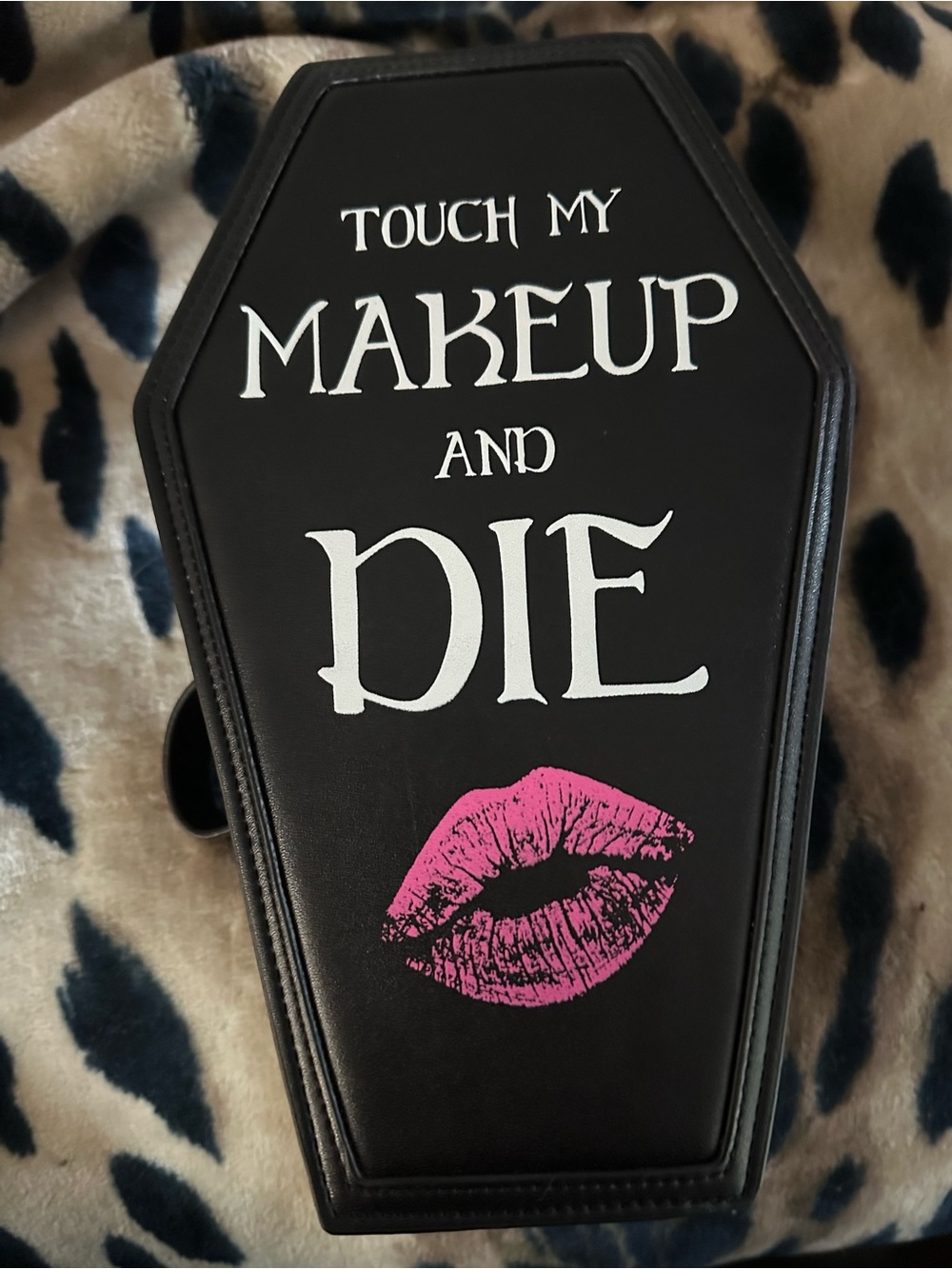 Current Mood Dolls Kill Coffin Makeup Case Goth Black Cosmetic Bag for Halloween